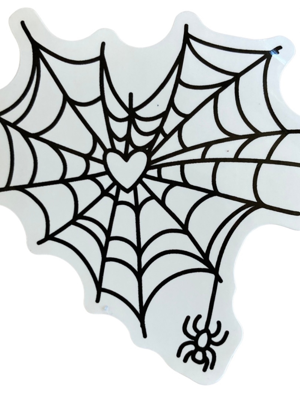 Spooky Heart Spider Web Sticker